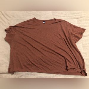 NWOT Old Navy Elbow-Sleeve Oversized Linen-Blend T-Shirt for Women in Dusty Pink